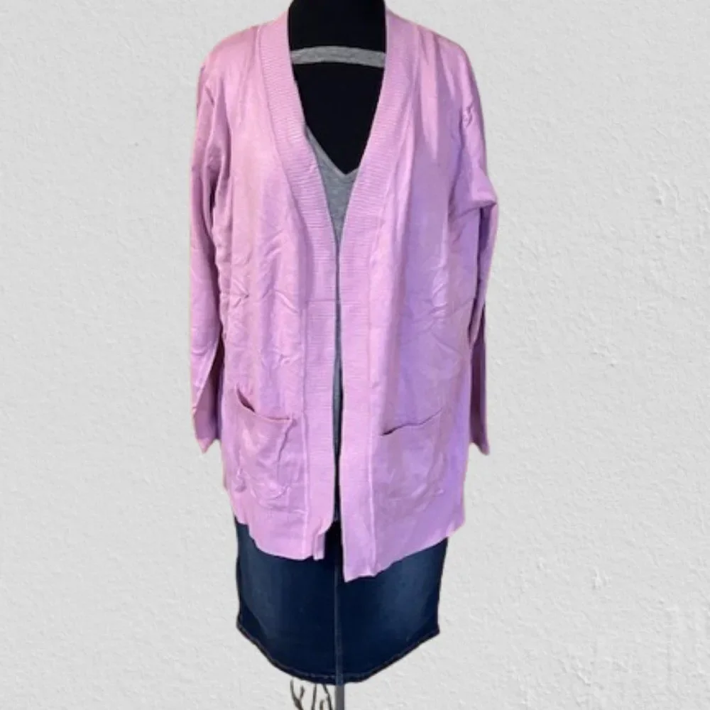 Mauve Open Front Cardigan  4250  1X   NWT boutique